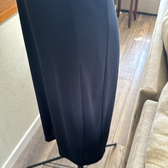 Vintage dark blue almost black midi dress 3/4 sleeve length chic Dress timeless - Picture 5 of 16